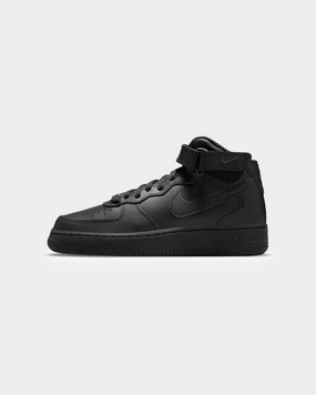 Comfort arch Reinforced sidewalls Nike Kids' Air Force 1 Mid LE Black/Black