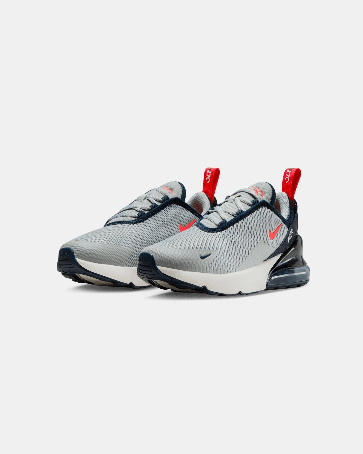 Nike Infants' Air Max 270 (TD) Light Smoke Grey/Dark Obsidian/Phantom/Bright Crimson Dynamic Step Impact protection