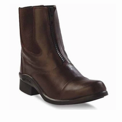 Cowboy Boots OLD WEST Children's Brown Zipper Paddock Riding Boots item RC9009Z All Day Wear Slip Resistant Remote Hiking