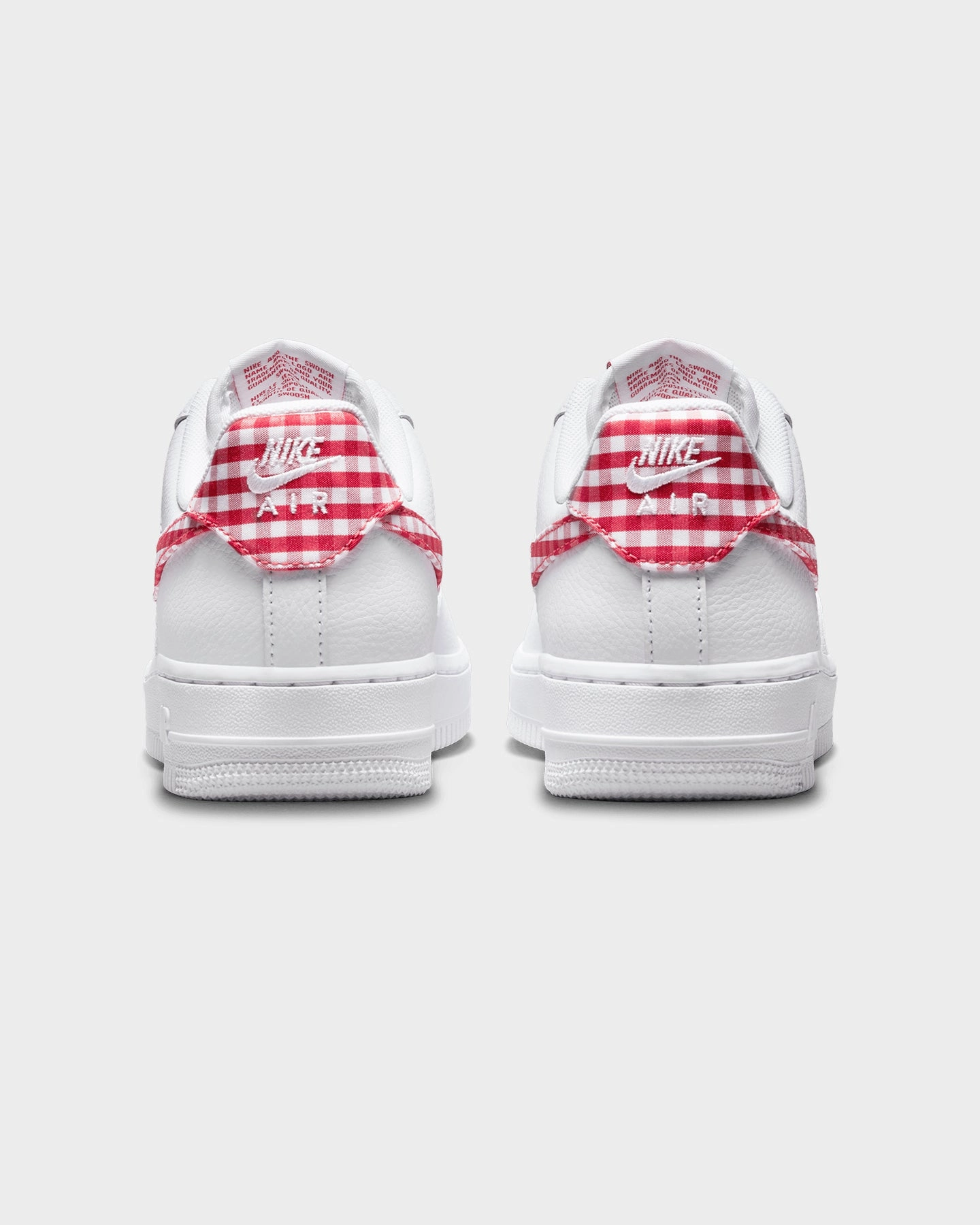 Recycled Outsole Components Bright Nike Women's Air Force 1 '07 "Gingham Plaid" White/Mystic Red