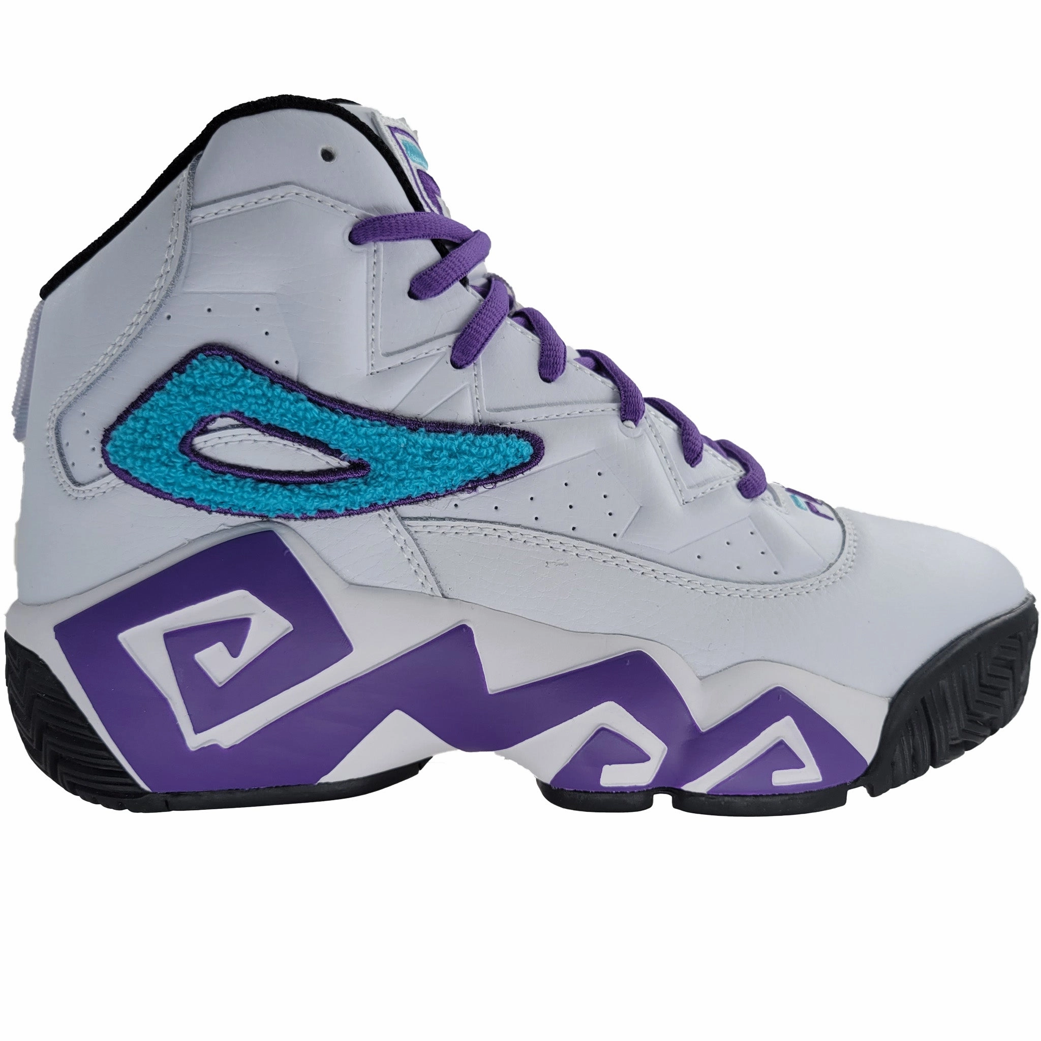 Fila Men's  1BM01089-148 MB Chenille Jamal Mashburn White Bluefish Electric Purple Retro Basketball Shoes Weekend Casual Running Ease