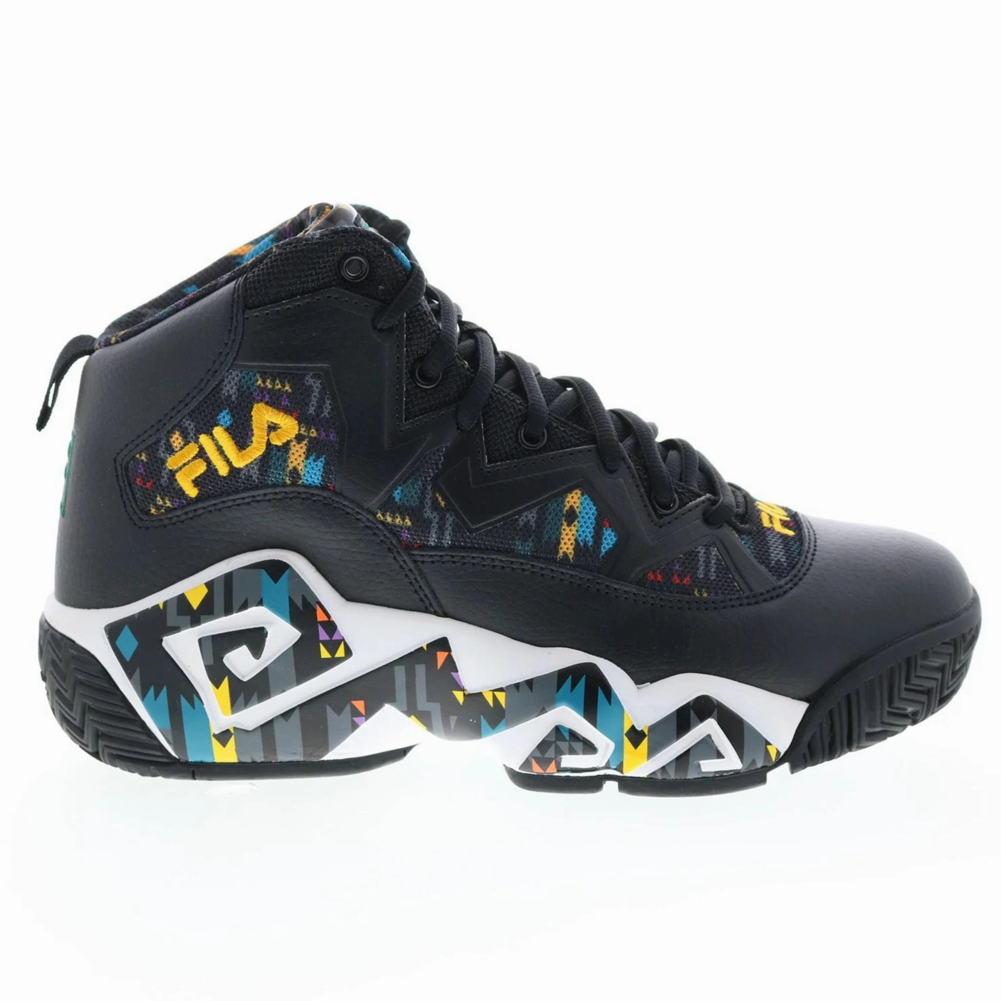 Fila Men's 1BM01265-042 MB Jamal Mashburn Black June Bug Saffron Retro Basketball Shoes Lace Up Closure Systems Reinforced Eyestay Durability
