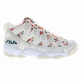 Shock Resistance RubberOutsole Fila Men's 1BM01271-142 Stackhouse Spaghetti Gardenia White June Bug Basketball Shoes