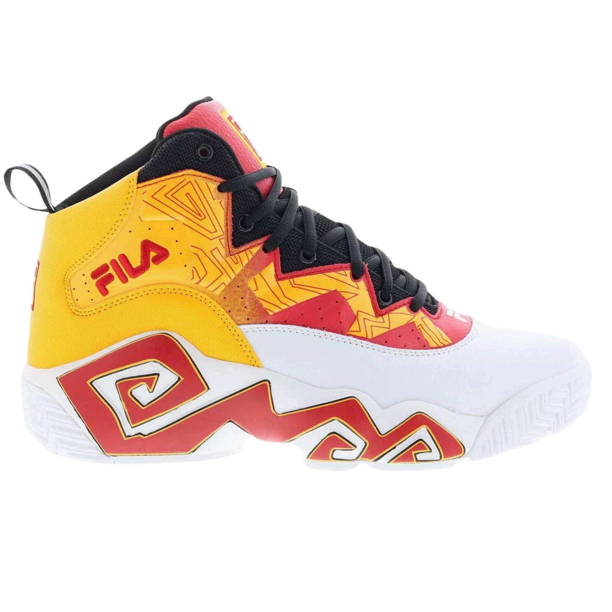 Flexible Torsion Bar Popular Model Fila Men's 1BM01746- 123  MB Jamal Mashburn White Gold Fusion Red Retro Basketball Shoes