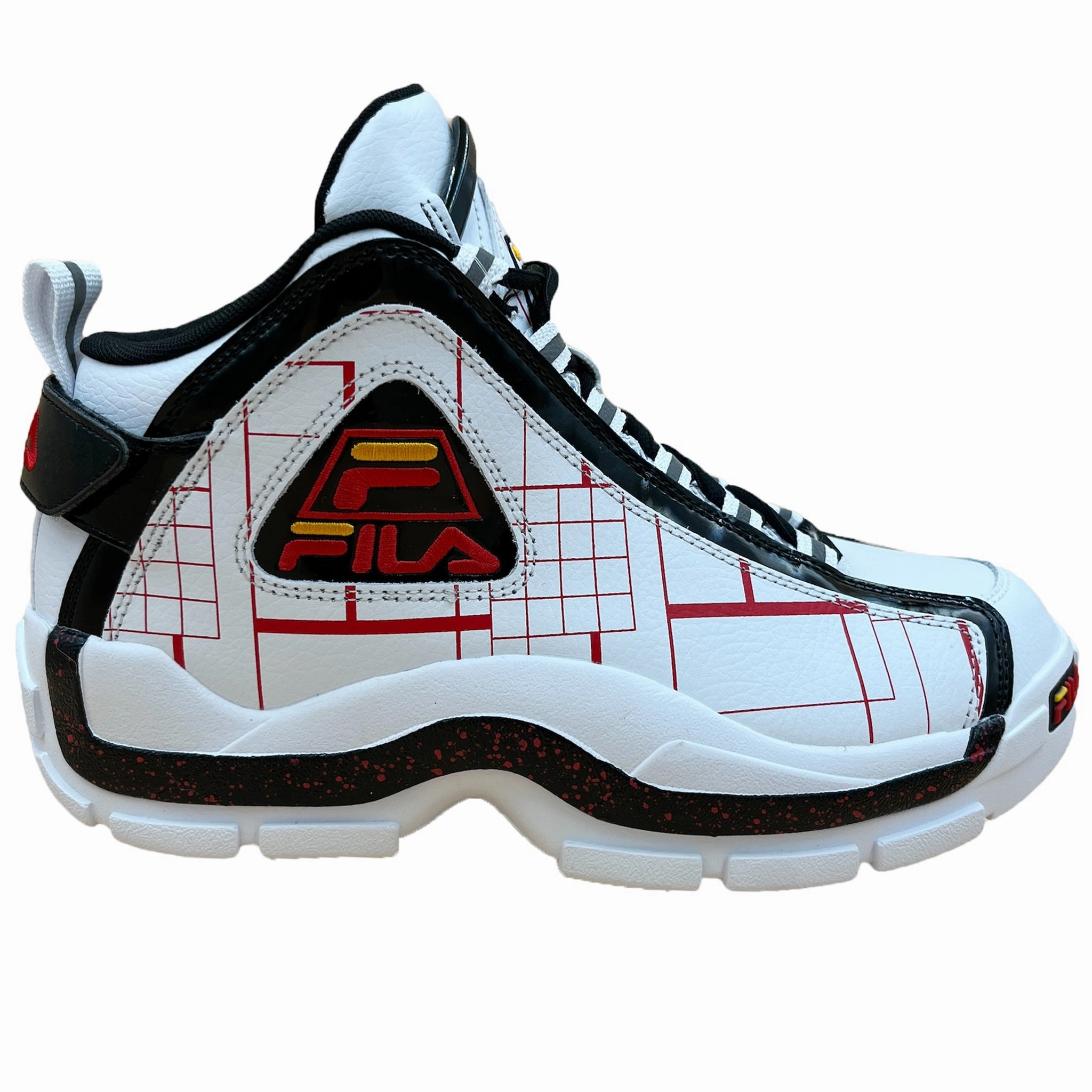 Trend-setting silhouette Fila Men's 1BM01753 Grant Hill 2  Grid White/Black Basketball Shoes