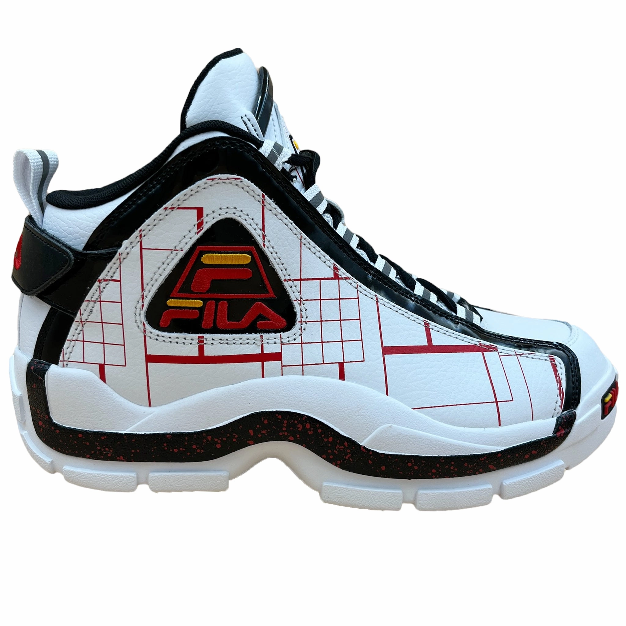 Fila Men's 1BM01753 Grant Hill 2  Grid White/Black Basketball Shoes Mobility Wear