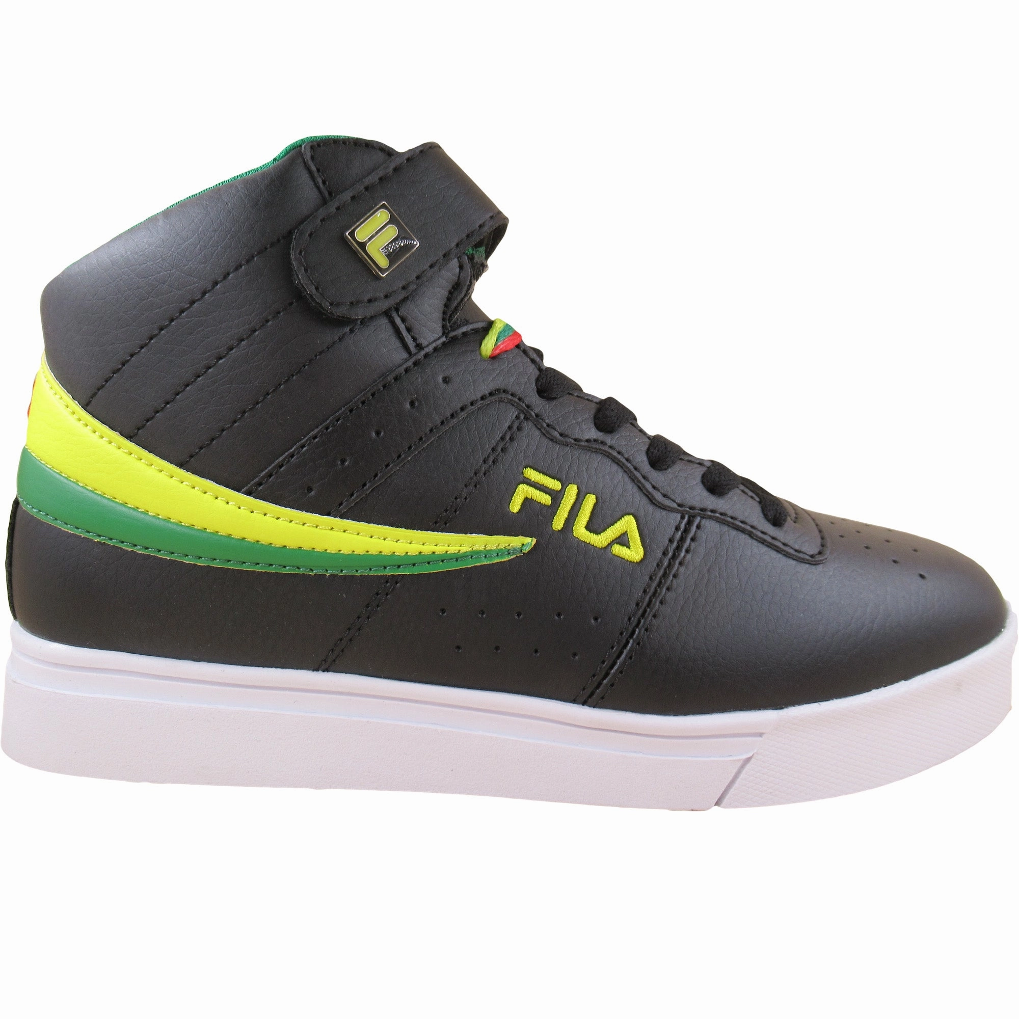 Fila Men's 1CM00349 026 Vulc 13 Mid Plus Black Green Yellow Red Rasta Casual Shoes Plush Cushion
