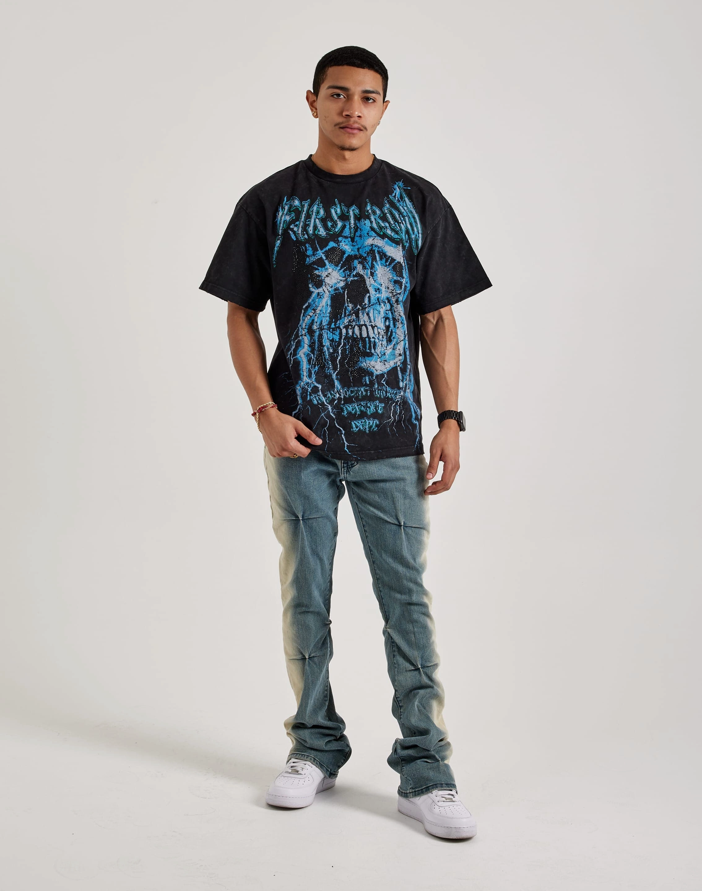 Structured performance First Row Defense Department Rhinestone Tee