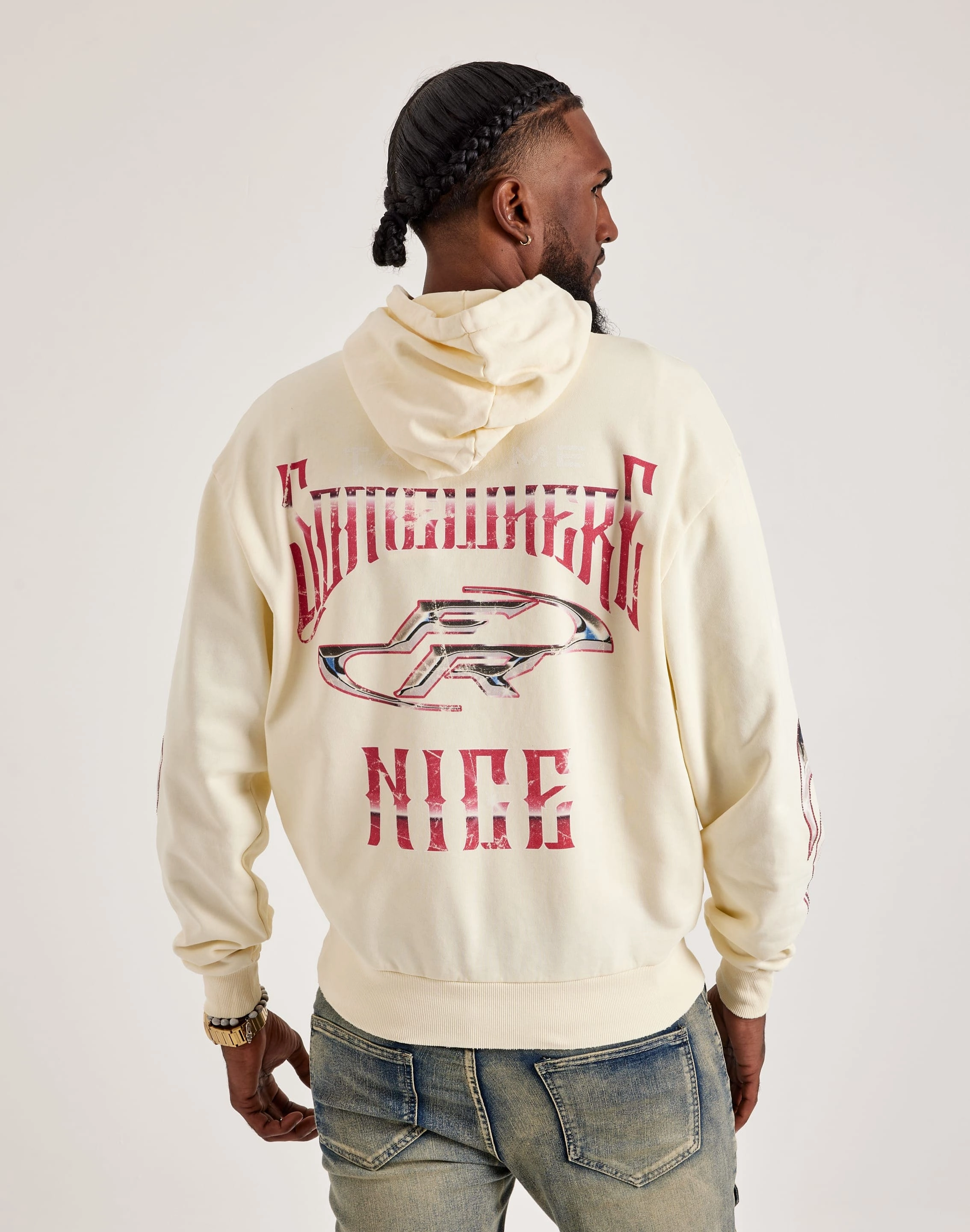 padded - strap First Row Take Me French Terry Pullover Hoodie