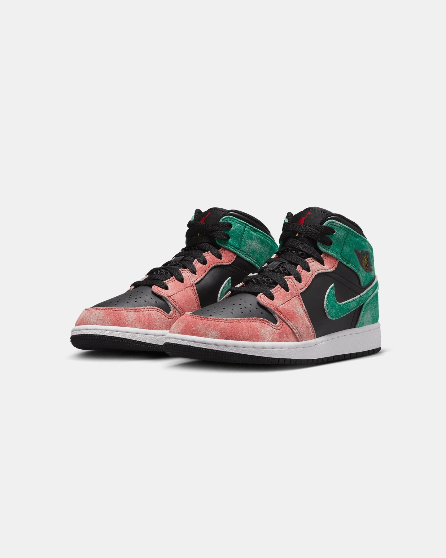 Lightweight Ethylene Vinyl Acetate Non Toxic Materials Jordan Kids' Air Jordan 1 Mid SE (GS) Black/Pine Green