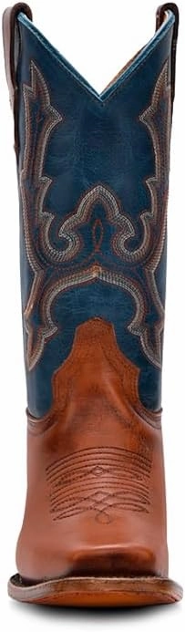 Everyday Comfort CORRAL TEEN'S HONEY-NAVY BLUE EMBROIDERY SQ. TOE COWHIDE LEATHER T0190