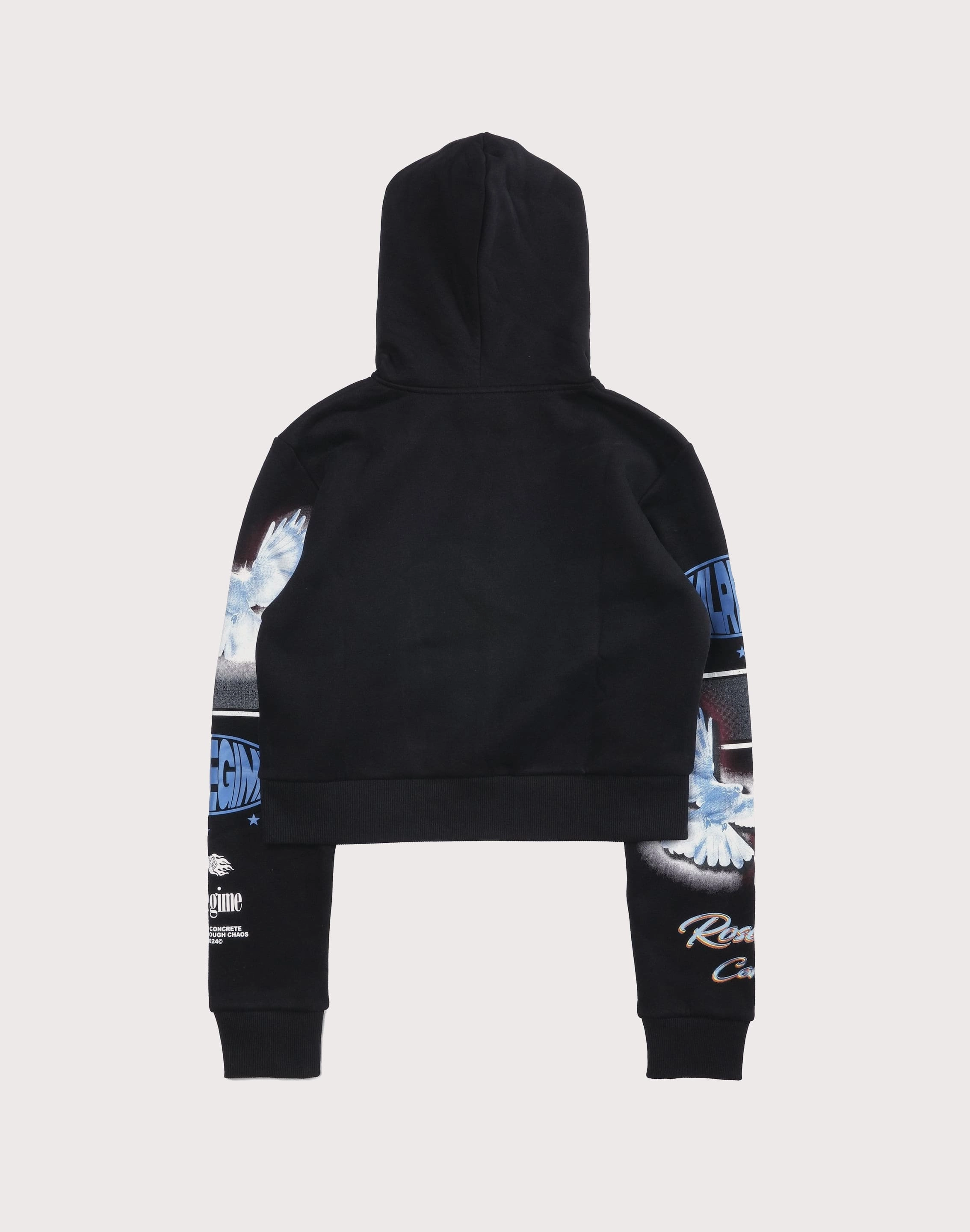 CIVIL CLOTHING Crop Dove Black Hoodie Ultra Cushioned