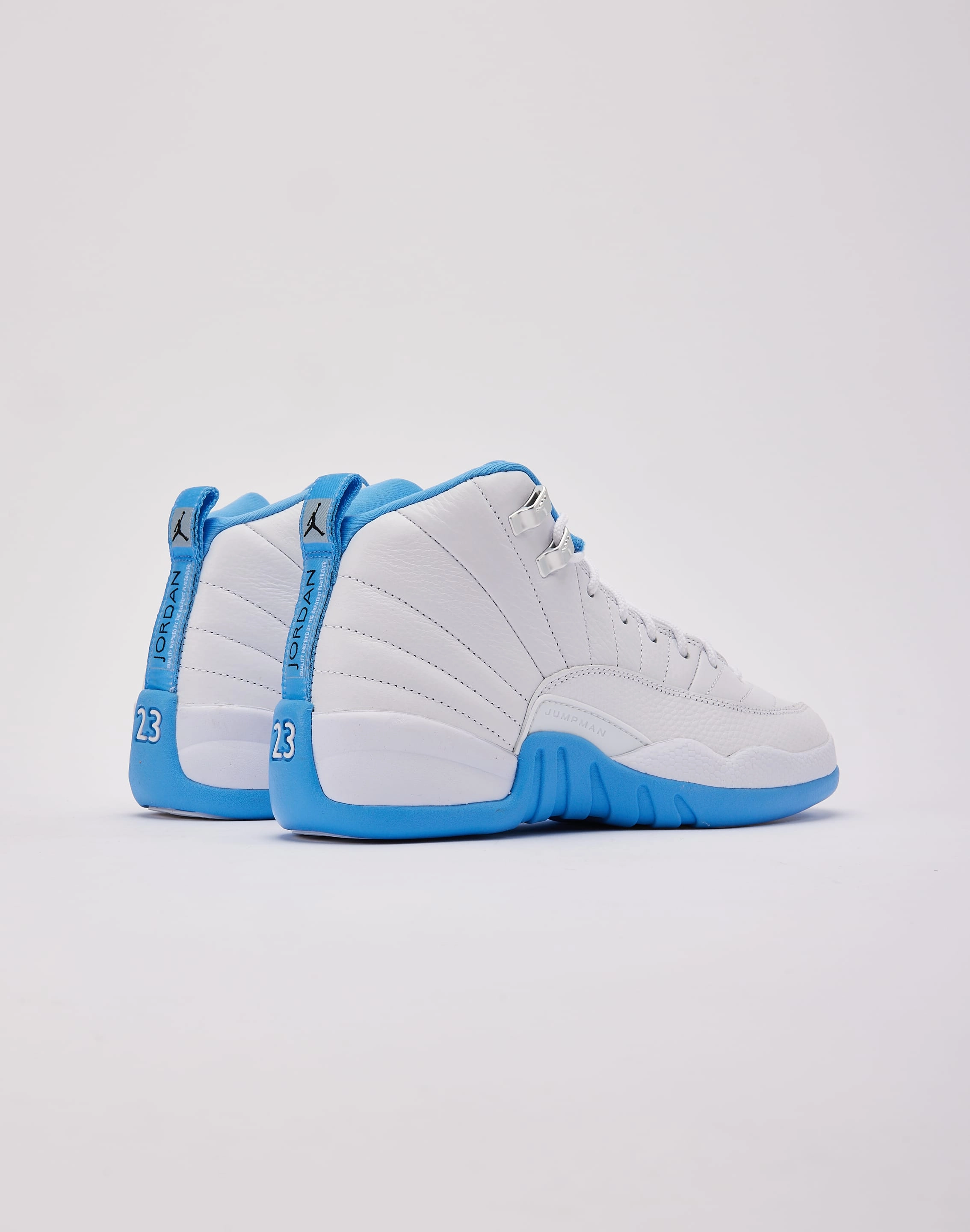 Comfortable Foot Jordan Air Jordan 12 Retro 'White and University Blue' Grade-School