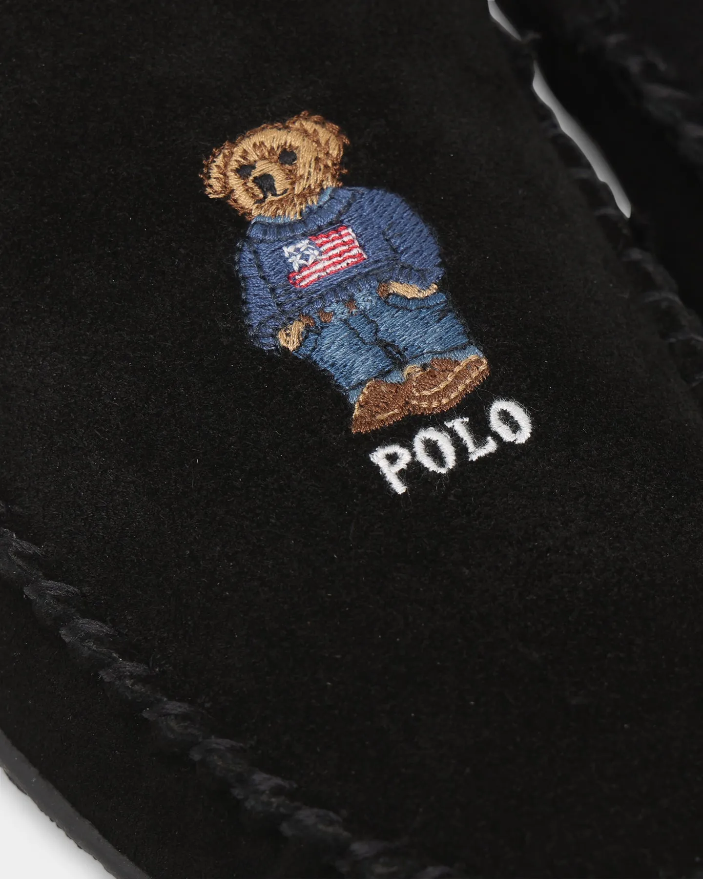 Odor Control Materials Polo Ralph Lauren Collins Bear Slipper Black