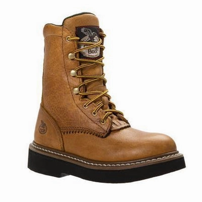 Comfort Straps Reflective accents Georgia Boots: Kids' Brown G213 Full Grain Outdoor Lacer Boots