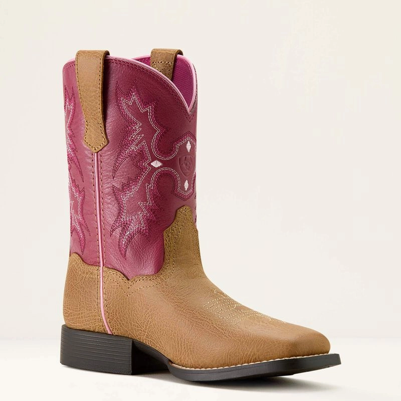 Hard Wear Breathable Comfort Seeker Girls Children's/Youth Ariat Tombstone Wide Square Toe Western Boot COTTAGE ROSEBUD 10063835