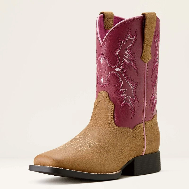 Girls Children's/Youth Ariat Tombstone Wide Square Toe Western Boot COTTAGE ROSEBUD 10063835 Durable Shell Comfort Seeker Daily Ready