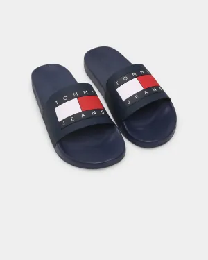 Tommy Jeans Flag Pool Slides Twilight Navy Vegan Leather Upper fitness freaks - specific features