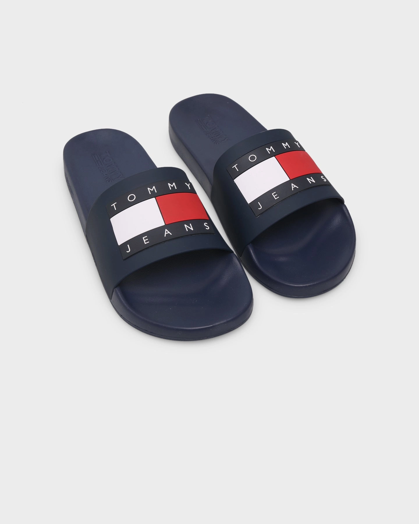 Tommy Jeans Flag Pool Slides Twilight Navy Vegan Leather Upper fitness freaks - specific features
