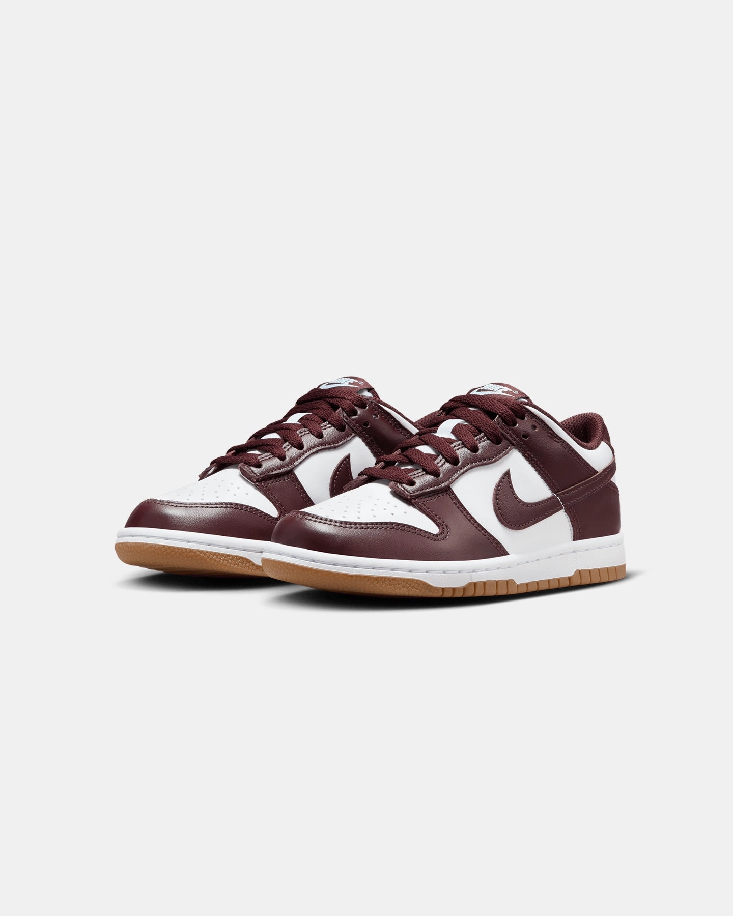 Nike Kids' Dunk Low (GS) White/Burgundy Seamless Technology