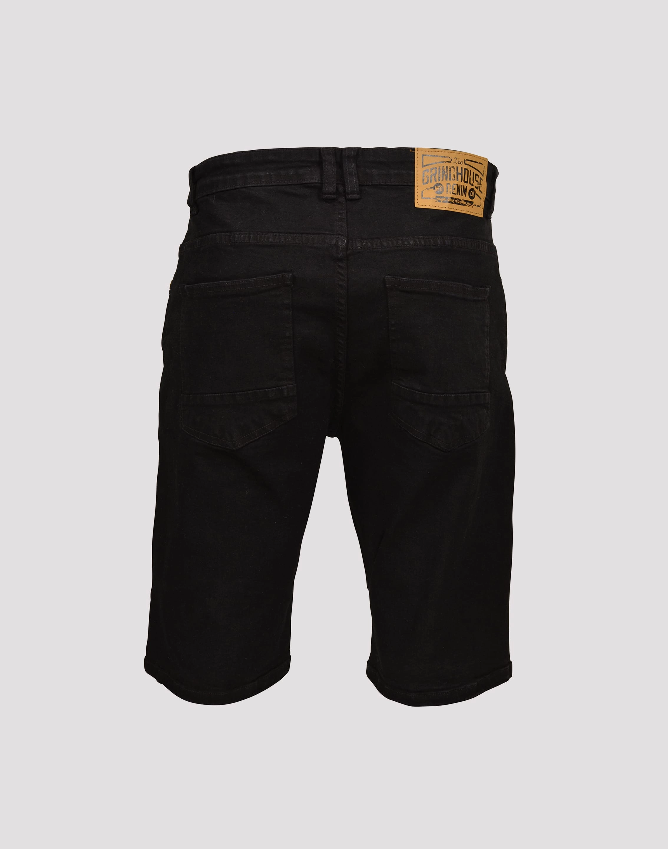 Grindhouse Angled Seam Denim Shorts Iconic arch