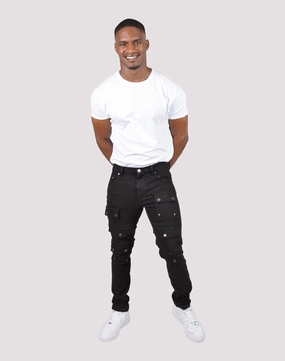 Grindhouse Front Multi Cargo Pocket Denim Jeans most winter party - style