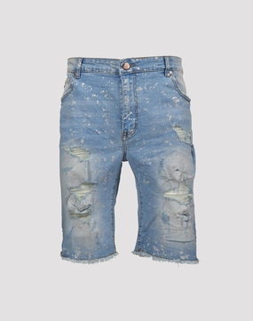 Rocker sole geometry suede - type Grindhouse Ripped with Metallic Flecks Denim Shorts