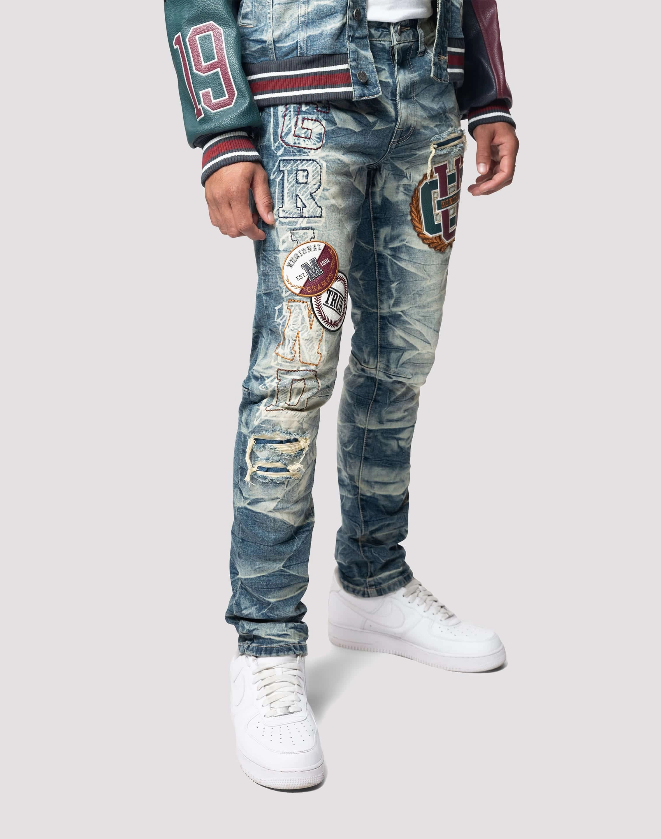 Grindhouse Varsity Slim Fit Alley Jeans skiers - specific features