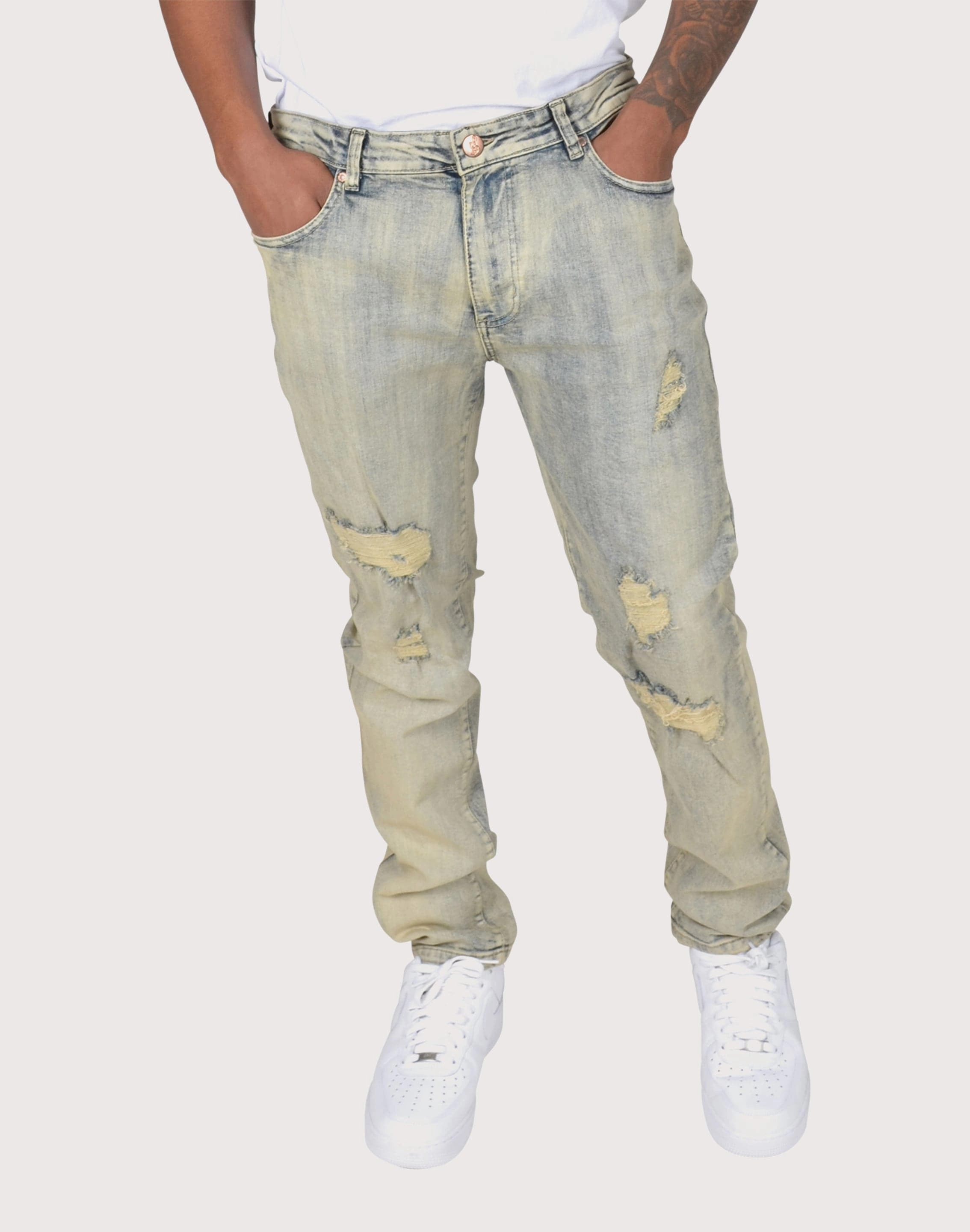 Grindhouse Vintage Ripped Denim Jeans Eco Friendly Composite comfortable - fit