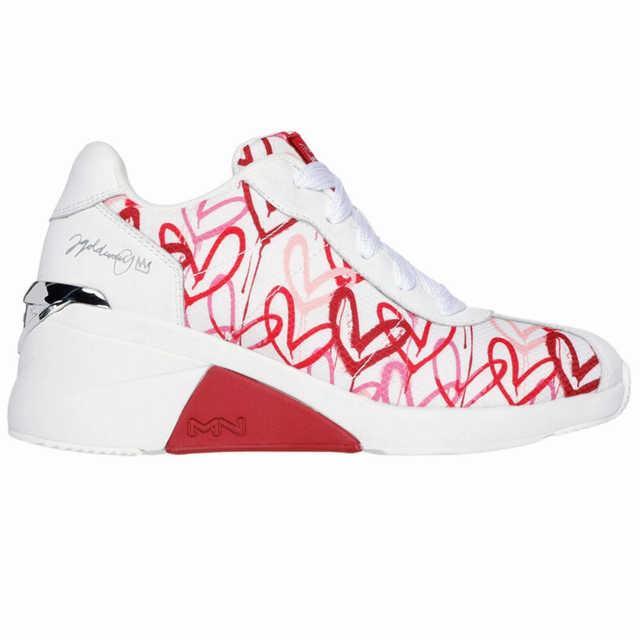 Ventilated Design Skechers Women's 177678 A Wedge Heart Of Hearts White Red Casual Shoes