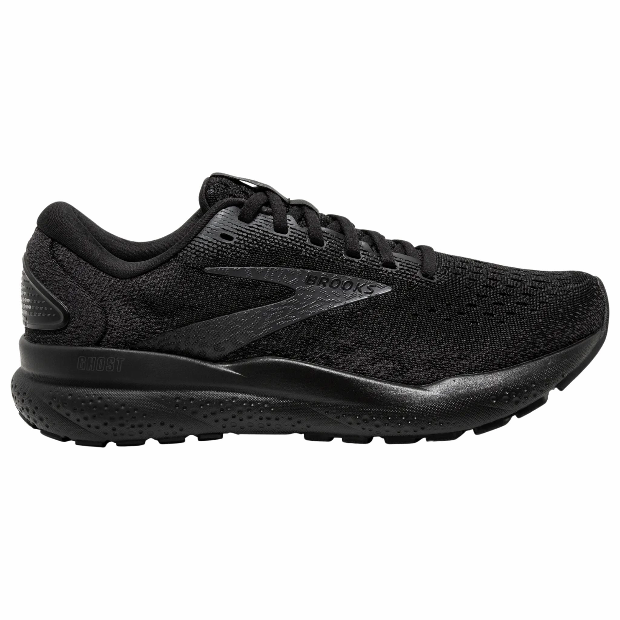 Tactile Responsiveness Brooks Women's 120407 020 Ghost 16 Black Black Ebony Cushion Support Running Shoes (WIDE)