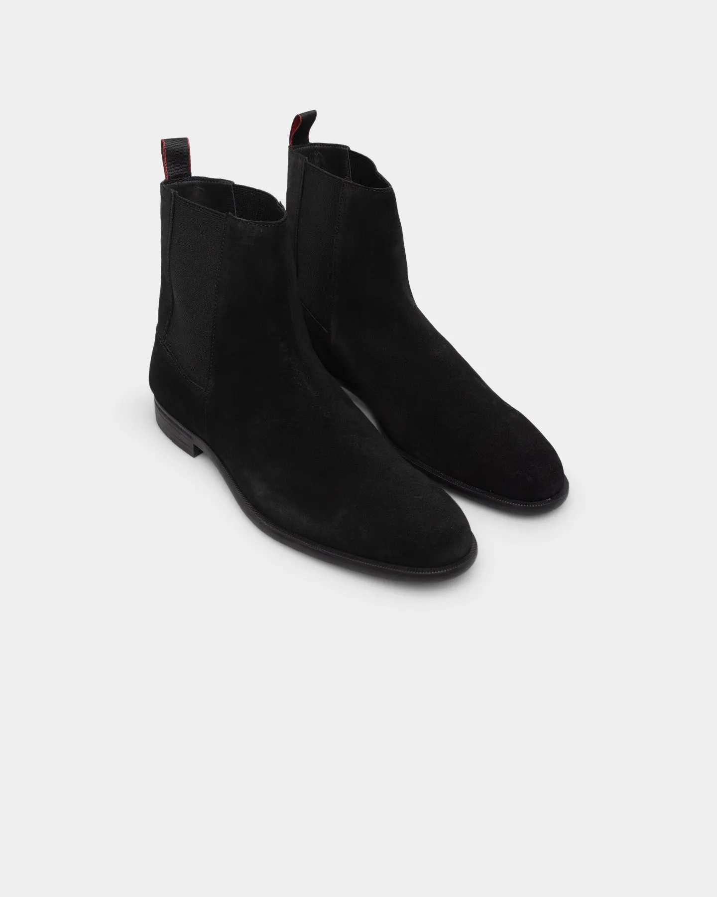 Hugo Boss Kyron Chelsea Suede Boots Black Sports Wear Recycled Composite Materials