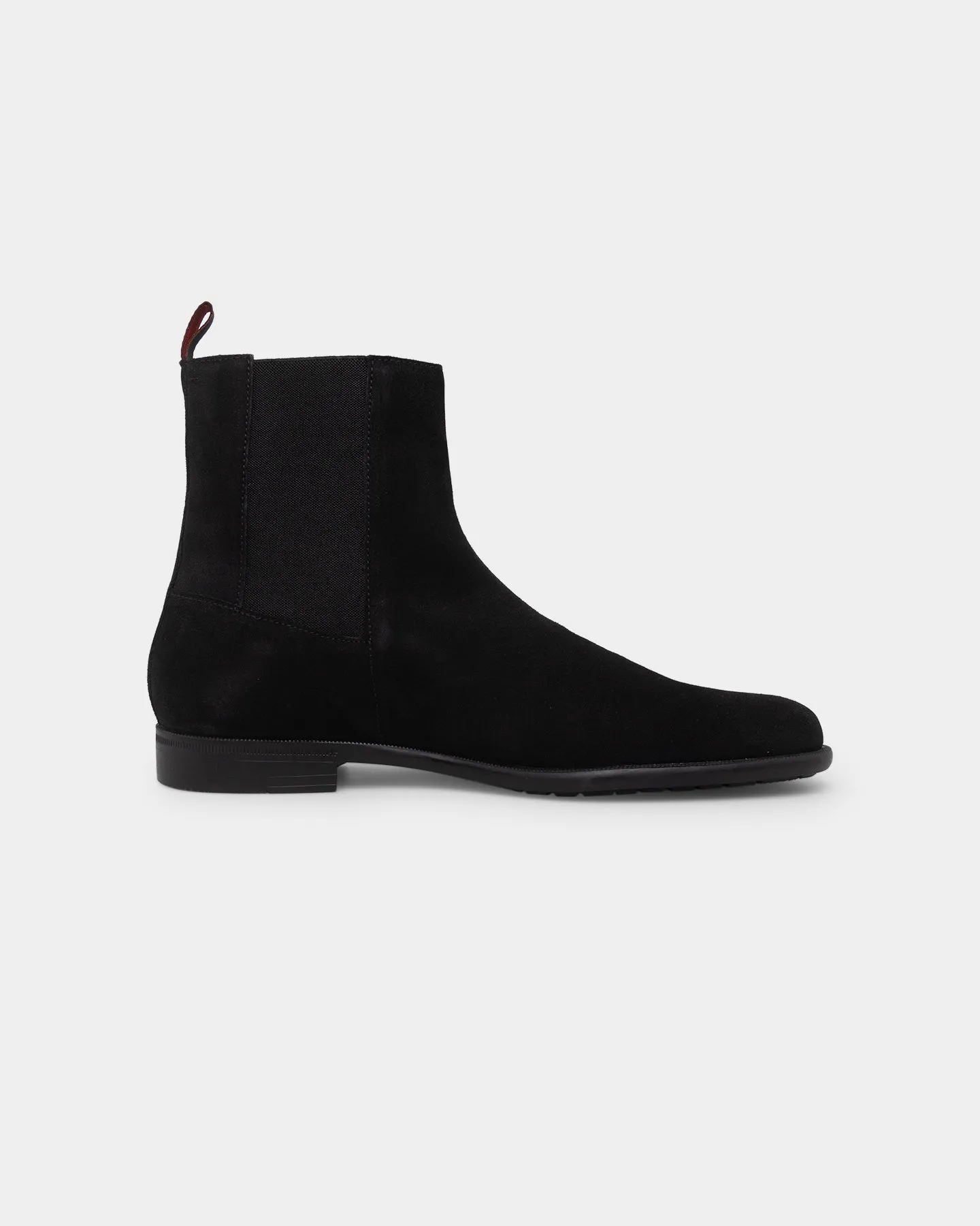 Non Constricting Fit Hugo Boss Kyron Chelsea Suede Boots Black