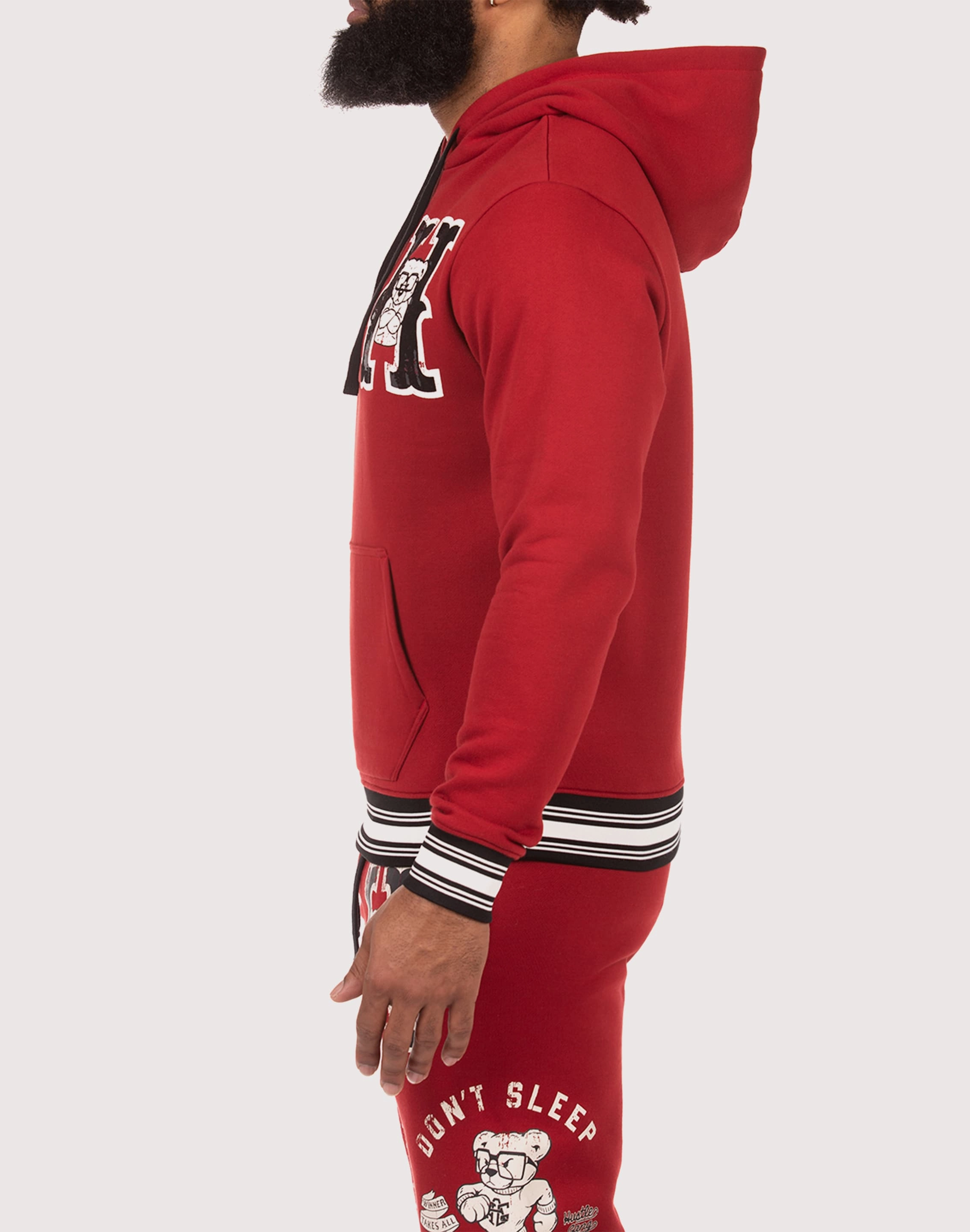Dynamic piece Padded Hustle Gang Global Red Hoodie