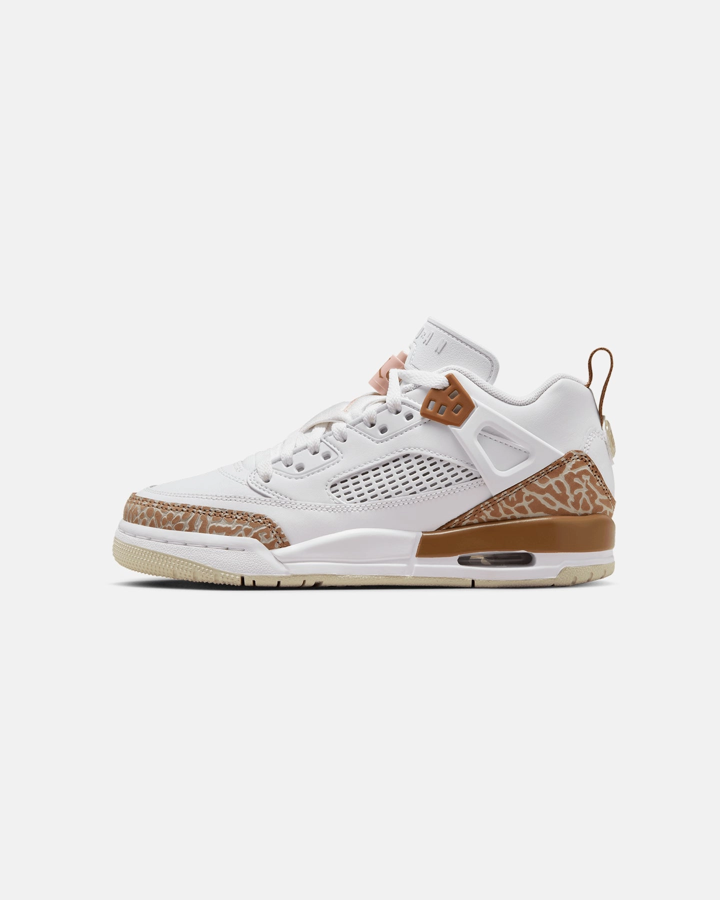 Multidirectional Traction Reinforced Heel Support Jordan Kids' Spizike Low (GS) White/Pink Oxford
