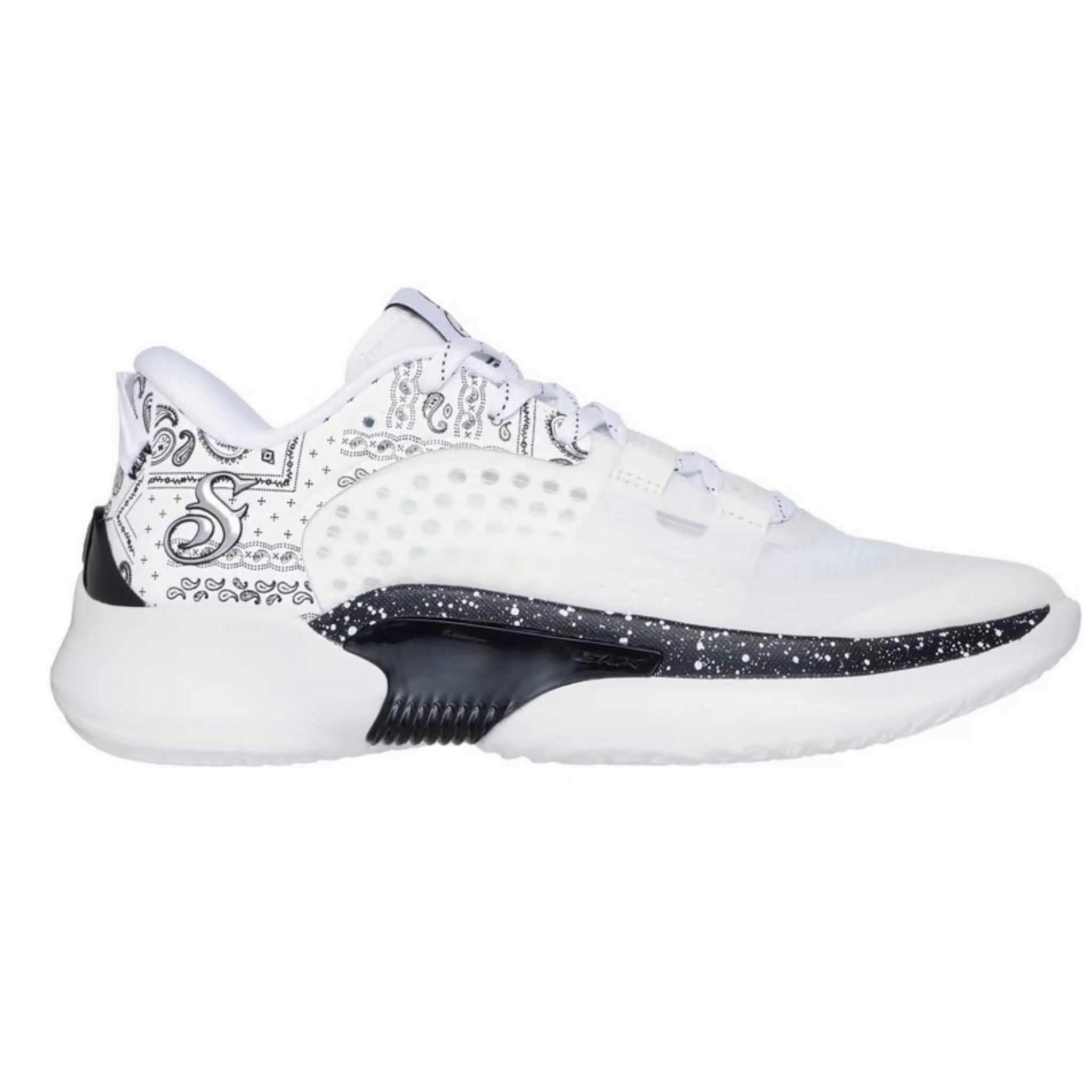Skechers Men's 251055 Snoop Dogg: SKX Resagrip - Boss Treatment Low White Black Casual Basketball Shoes Breathable flair