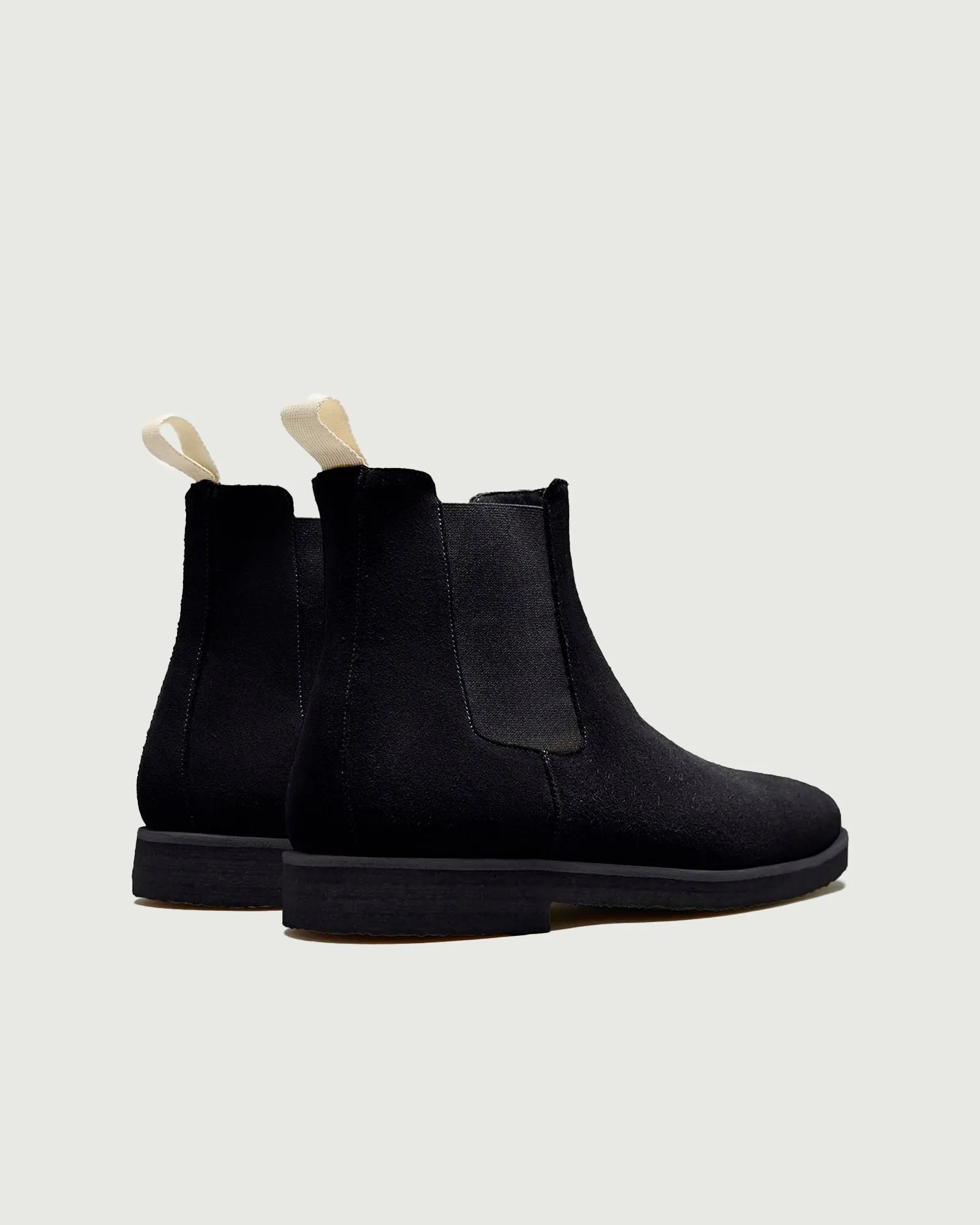 Chelsea Boot | Black Suede Durable Shell City Walking Rubber Sole