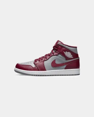 Jordan Air Jordan 1 Mid "Cherrywood Red" Cherrywood Red/White-Cement Grey least slip-resistant Anti - fatigue