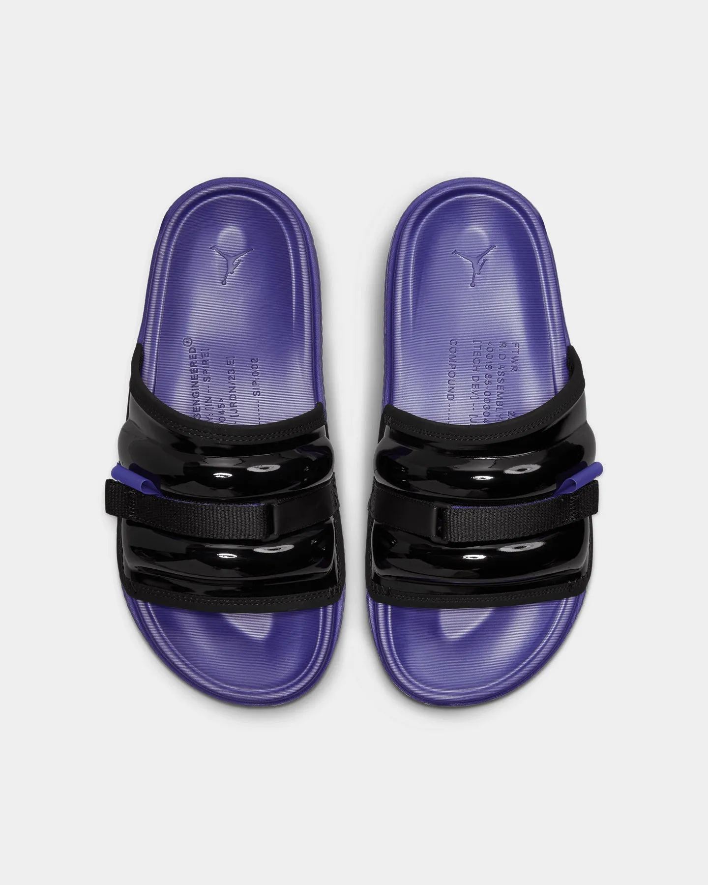 Jordan Super Play Slides Black/White-Dark Concord Slip On Ease Design Trend-setting sole
