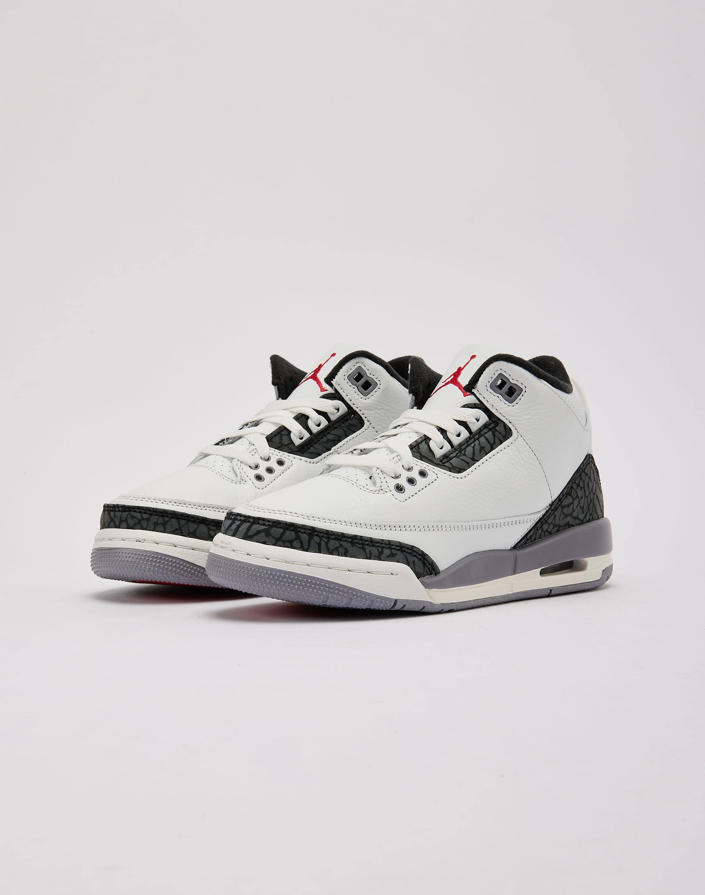 Reflective Safety Accents Jordan Air Jordan 3 Retro 'Cement Grey' Grade-School