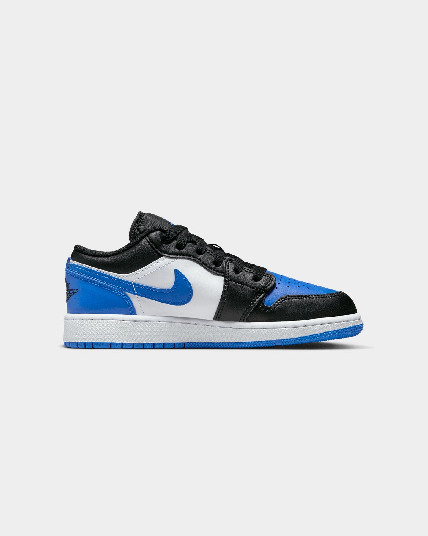 Ultra Responsive Foam Layered Chic Jordan Kids' Air Jordan 1 Low BG (GS) "Black/Royal" White/Royal Blue