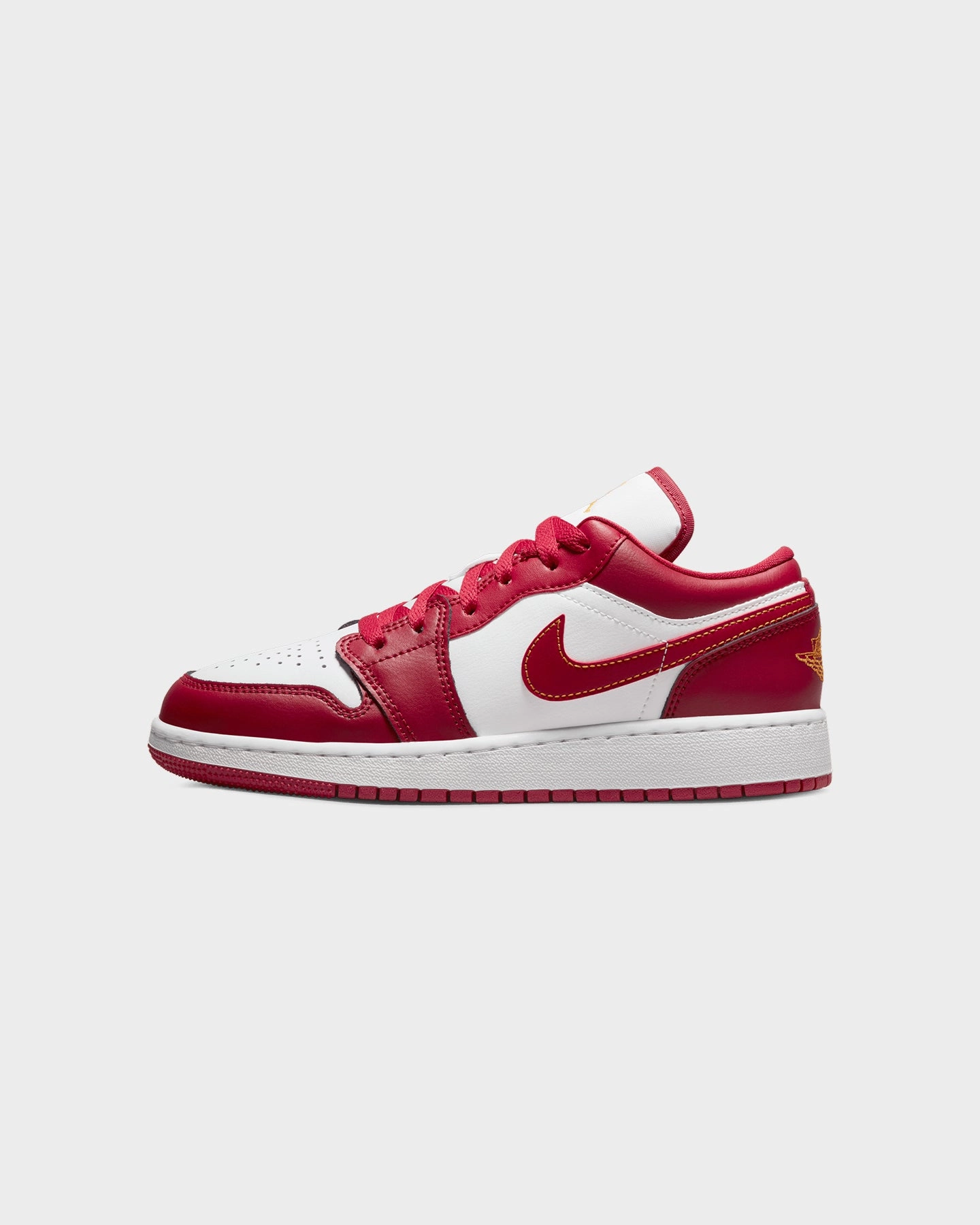 Jordan Kids' Air Jordan 1 Low (GS) 'Cardinal Red'  Cardinal Red/White/University Gold Textured Grip fitness goals