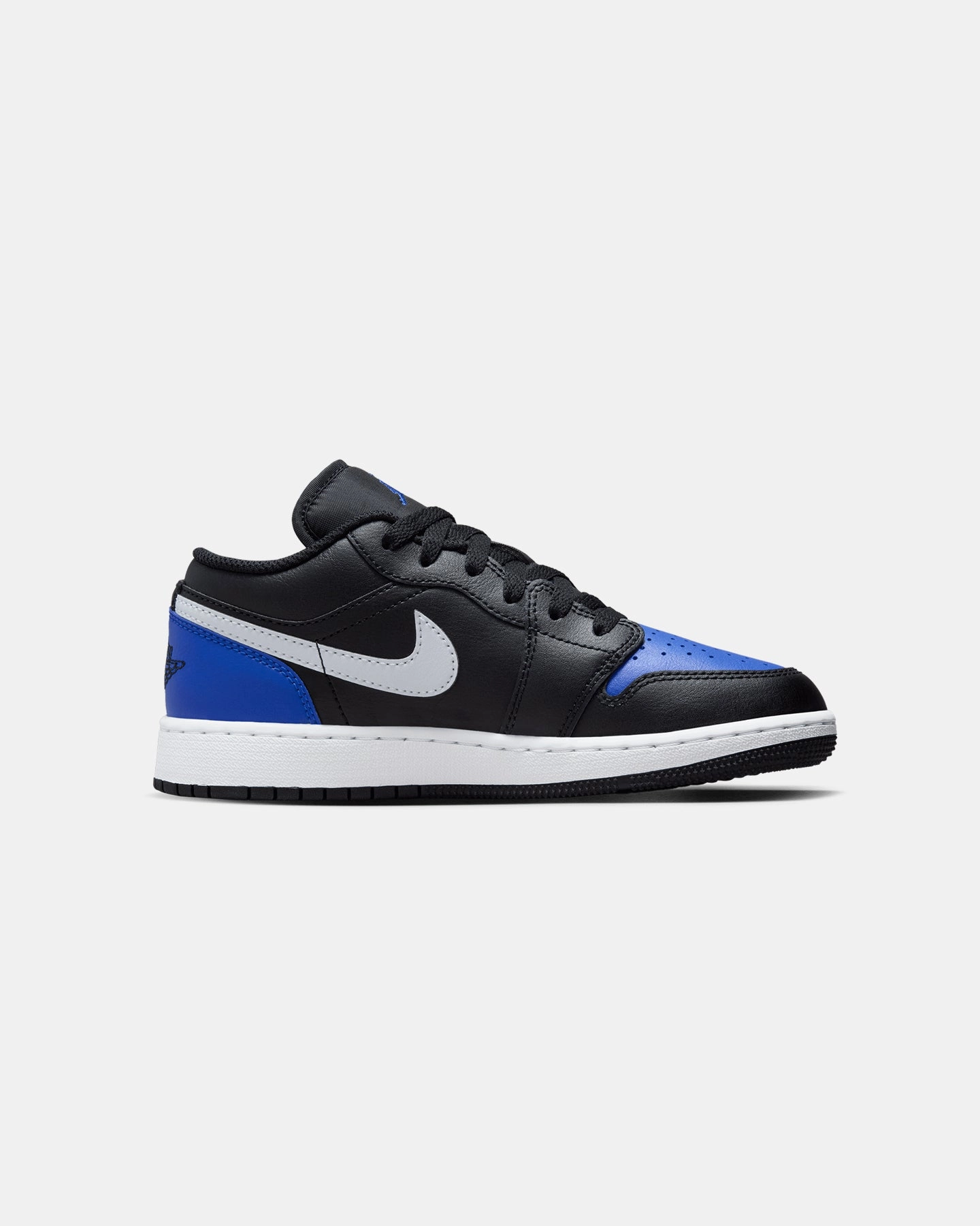 Lockdown Strap Airflow System Jordan Kids' Air Jordan 1 Low (GS) Black/White-Game Royal