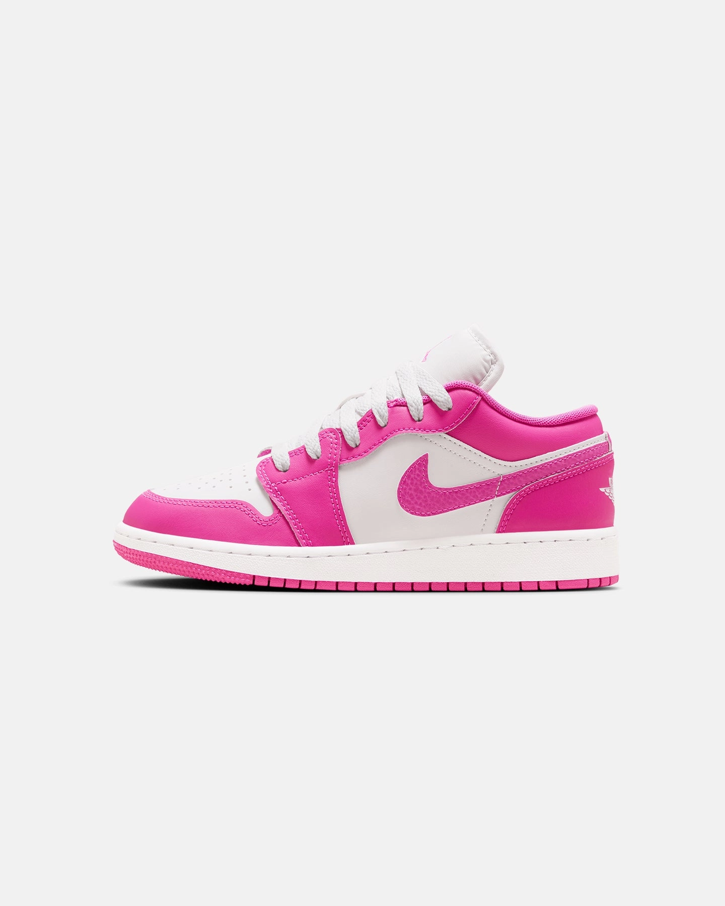 Jordan Kids' Air Jordan 1 Low (GS) Fire Pink/Iris Whisper White Cushion Boost Abrasion Shield Technology