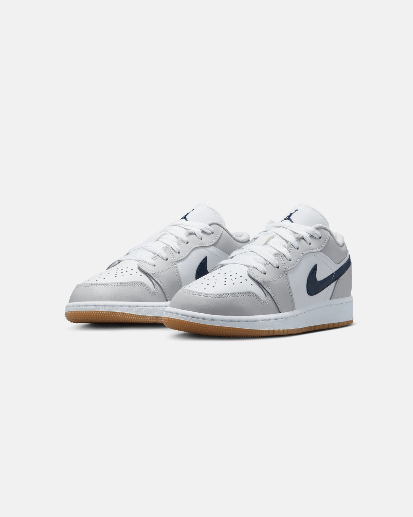 Jordan Kids' Air Jordan 1 Low (GS) White/Navy Block Heel Shockproof Heel
