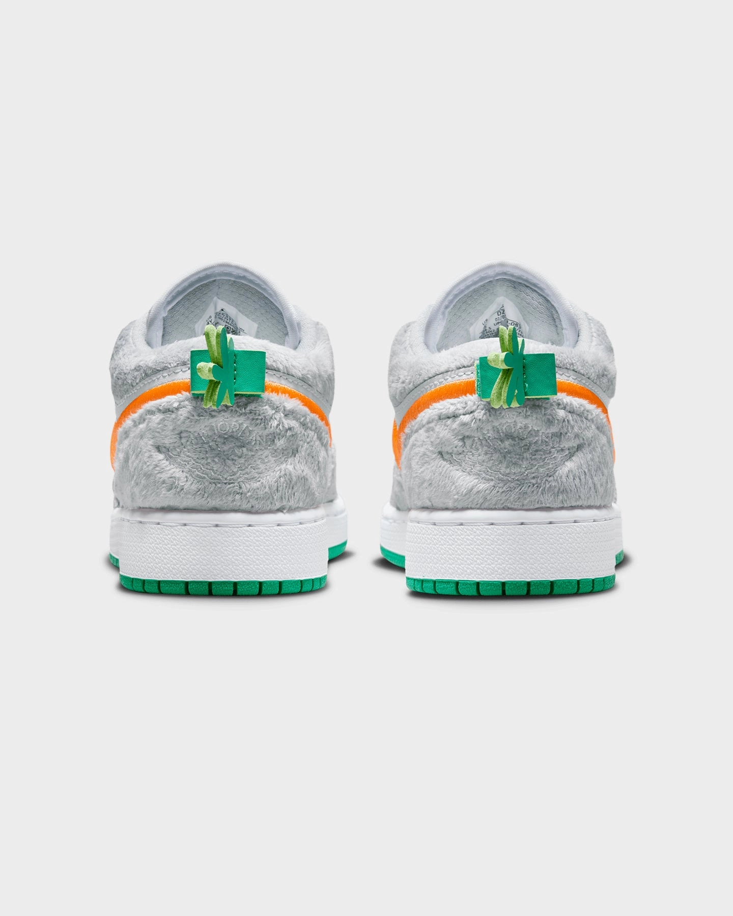 Neutral Cushioning Jordan Kids' Air Jordan 1 Low SE (GS) "Rabbit" Light Smoke Grey/Total Orange/White/Stadium Green