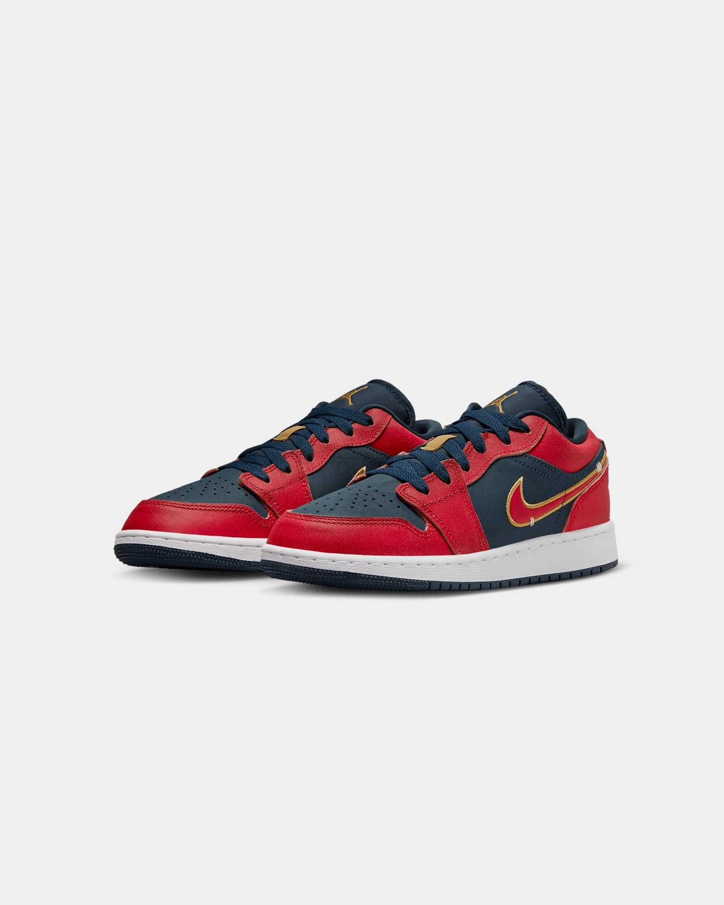 Jordan Kids' Air Jordan 1 Low SE (GS) Armoury Navy/Gold/Red Training Ready Lean Form