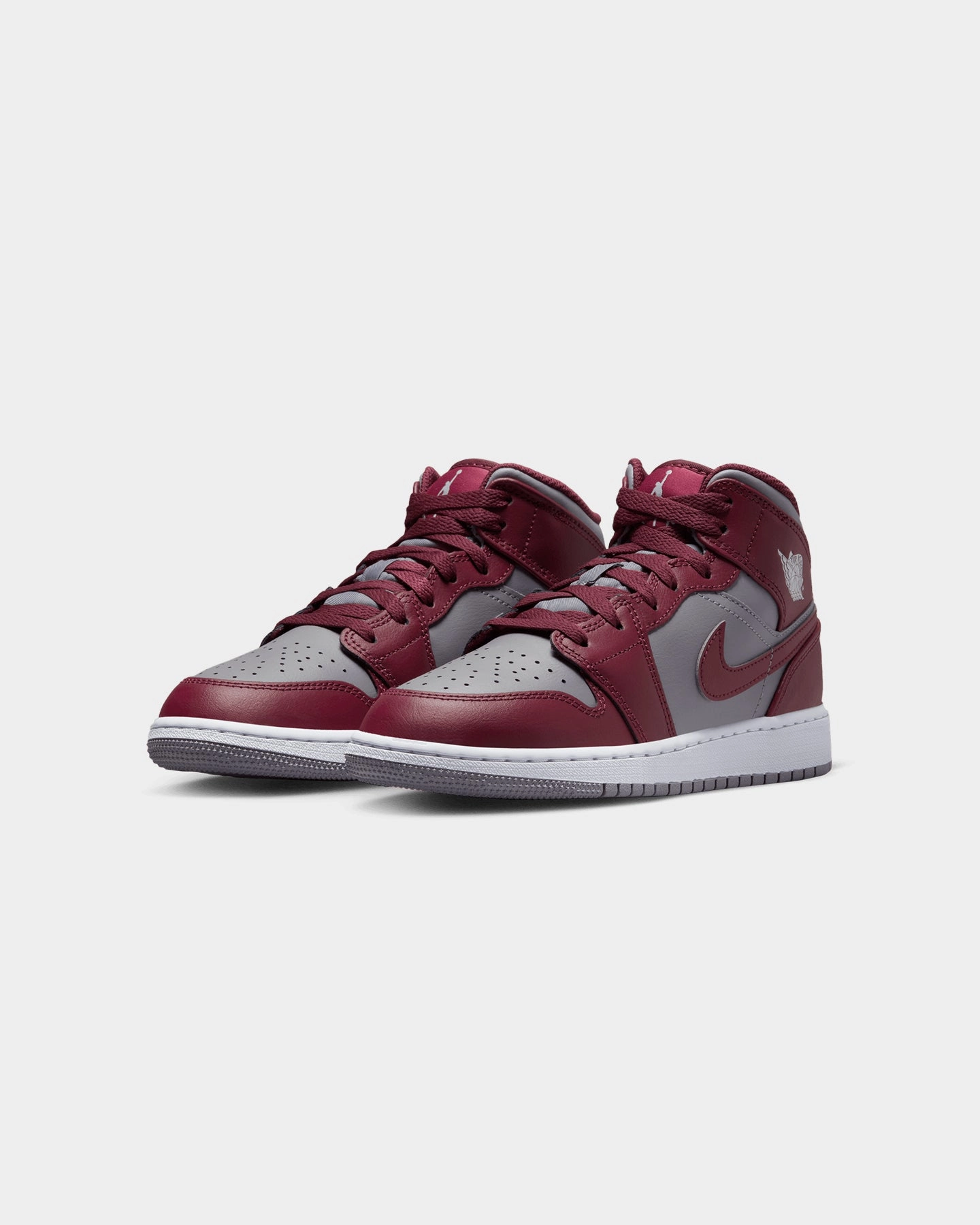Jordan Kids' Air Jordan 1 Mid (GS) "Bordeaux" Cherrywood Red Stability Control Frame Flexible Arch