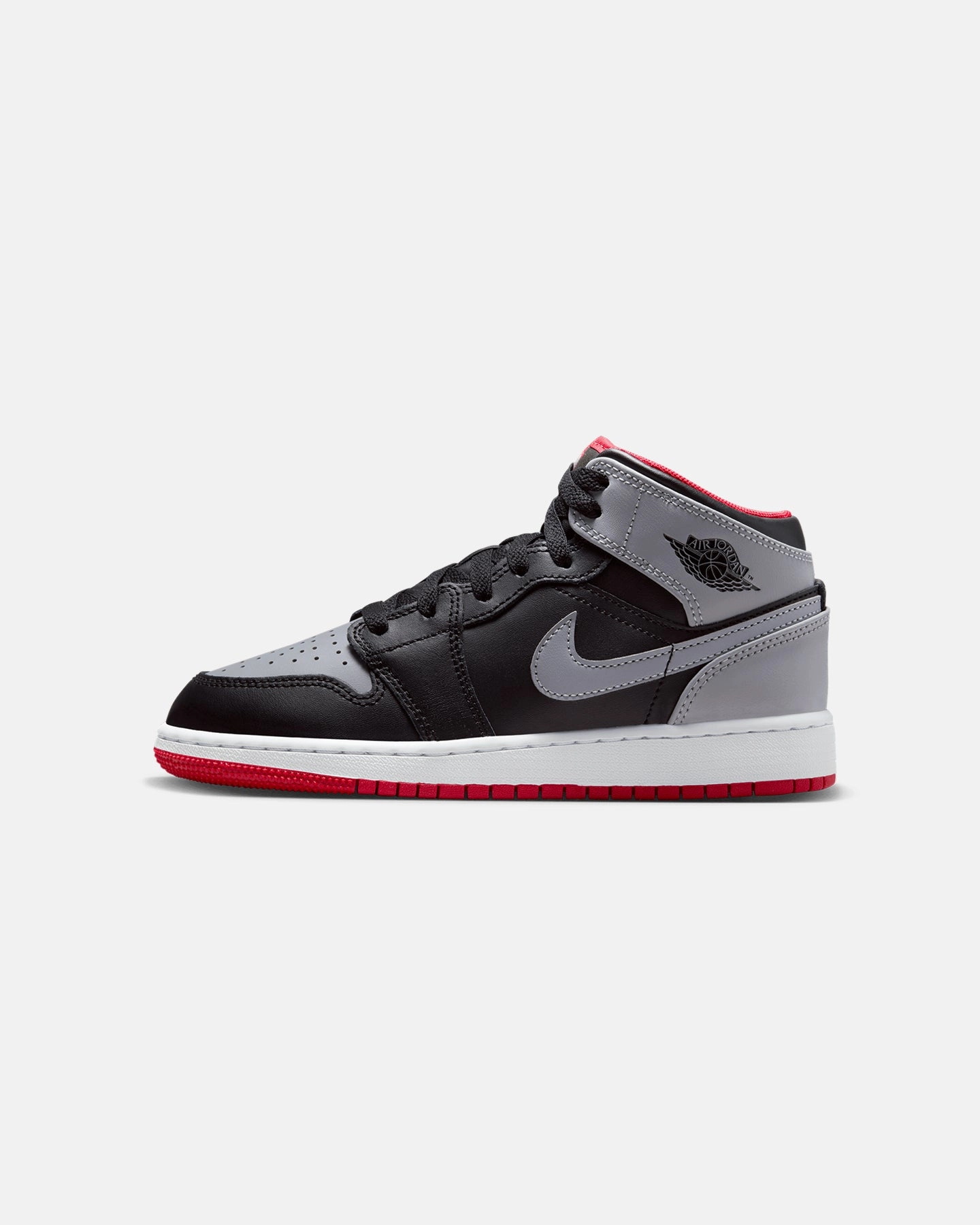 Recycled Rubber Jordan Kids' Air Jordan 1 Mid (GS) Black/Cement Grey
