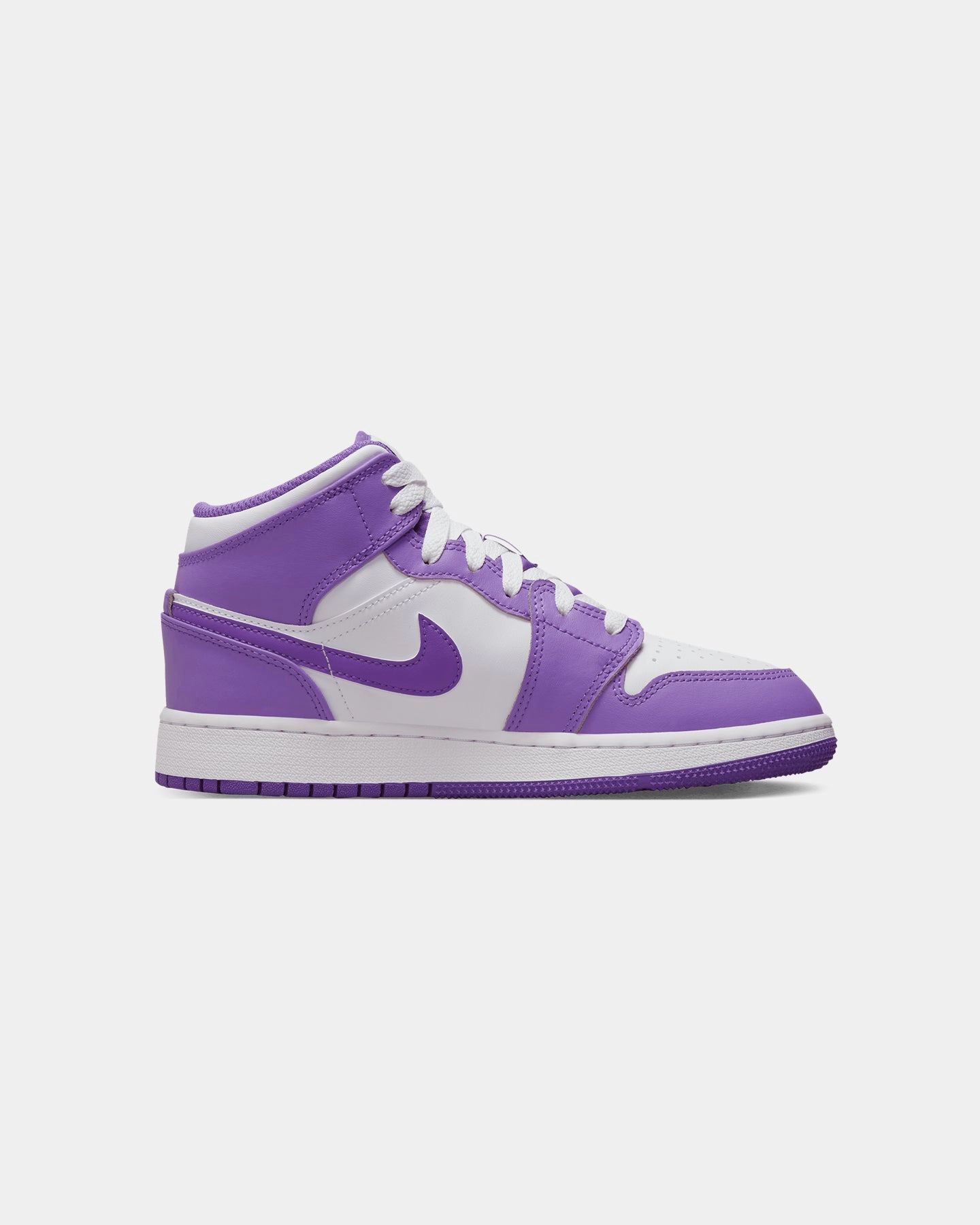 Jordan Kids' Air Jordan 1 Mid (GS) Purple Venom/White Seismic Reduction Self Cleaning Tread
